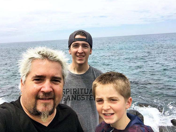 Ryder Fierin with his dad, Guy Fieri's and brother, Hunter.