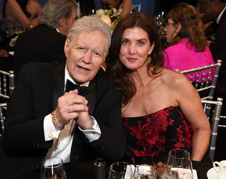 Photo of Alex Trebek with current wife, Jean Currivan in party.